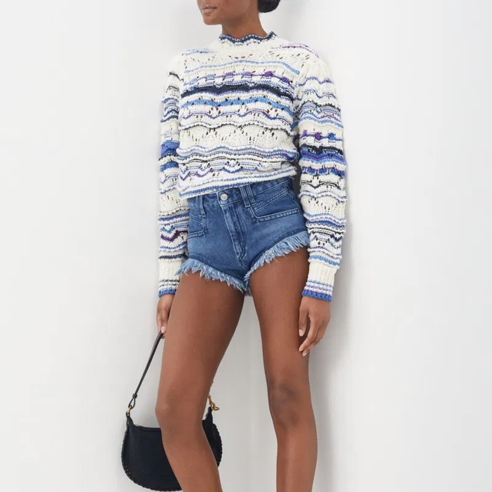 ISABEL MARANT ÉTOILE

Ambre Striped Pointelle-Knit Sweater Sz Medium